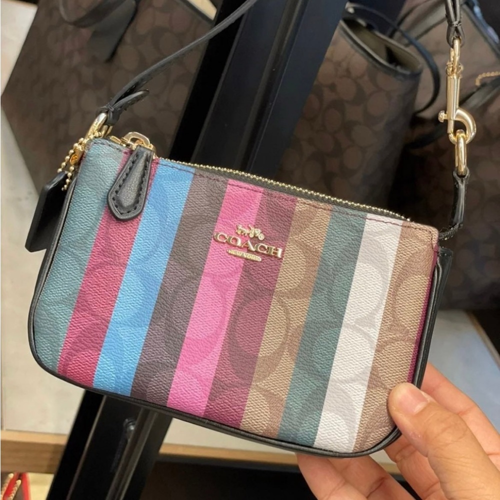 NWT Coach Nolita 15 In Signature Canvas With Stripe Print C6021 Multi - Picture 5 of 11